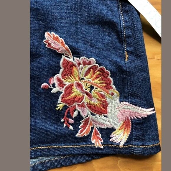 Abound High Rise Denim Jean Shorts 29 Floral - Picture 2 of 5
